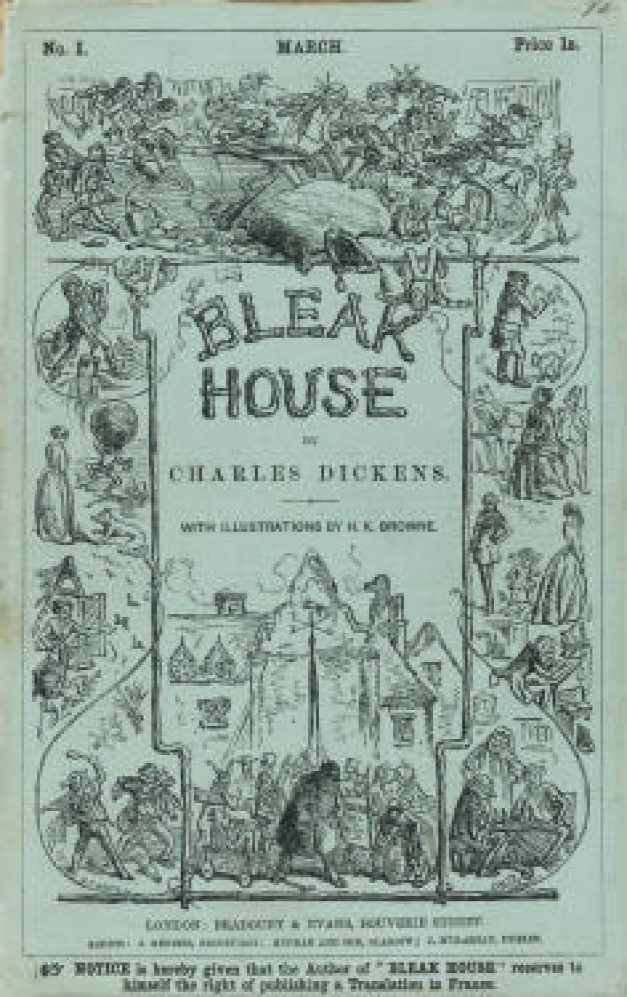 Serialization cover for Dickens's Bleak House